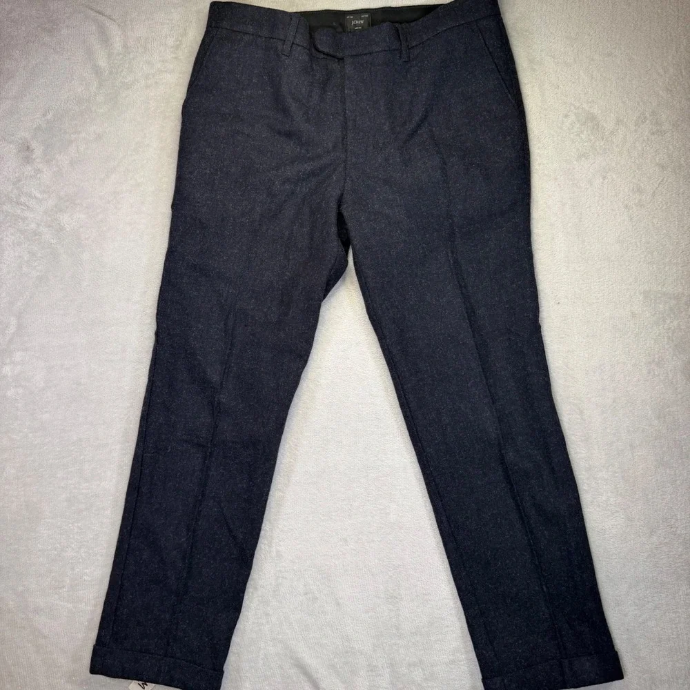 J.Crew Mens Re-Imagined Wool Blend Slim Dress Pants Navy Blue 34x30 CF636